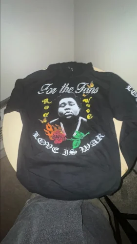 LOVE IS WAR ROD WAVE HOODIE BLACK photo review