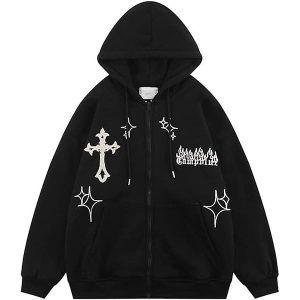 Zip-up Rod Wave Hoodie Black